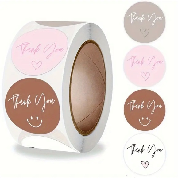Other - 100Pcs “Thank You” Round Stickers
